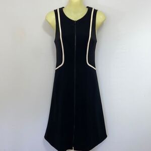 Rag & Bone Dress “Andrea” Zip Front Midnight Blue White Accent Sz 2 NWOT!